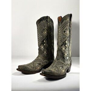 Innovation Boots Womens 7M Leather Embroidered Embellished Cowgirlcore Boots